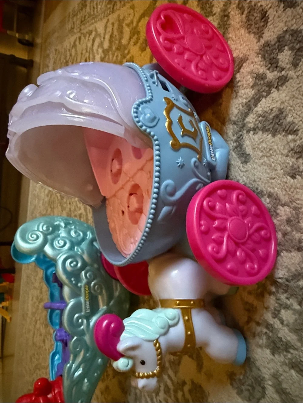 Fisher Price Little People Princess carriages- Little Mermaid and Cinderella